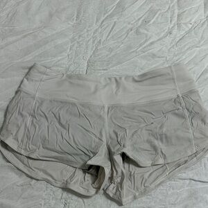 Lululemon white speed up shorts